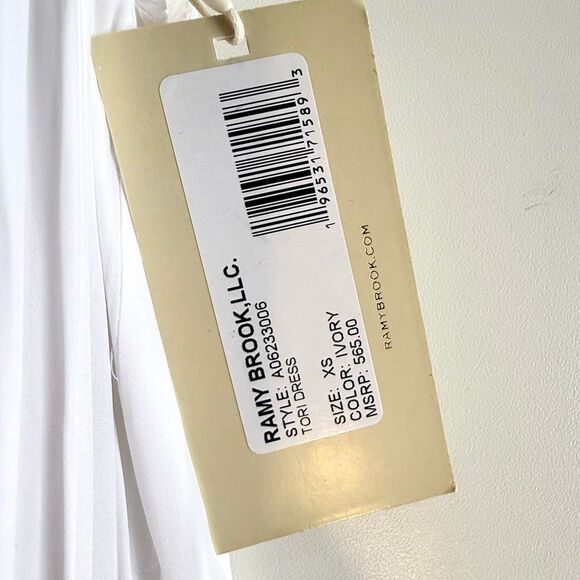 NWT Ramy Brook “Tori” high low dress Dress in white.  Size XS - Picture 3 of 9